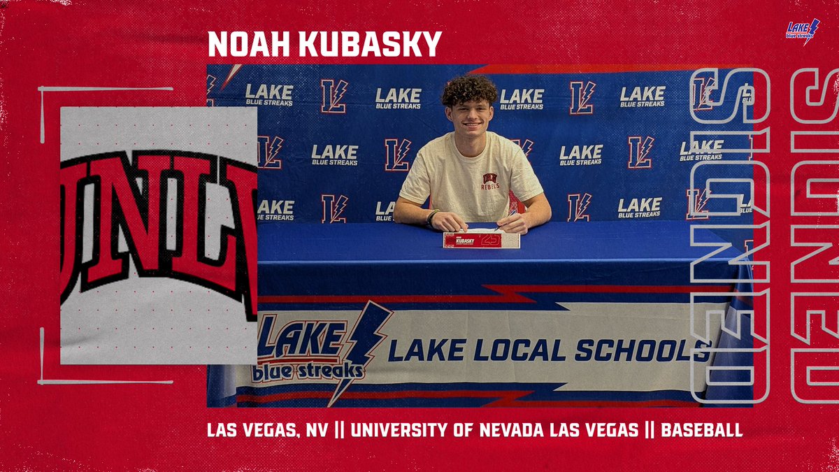 Blue Streaks (@lake_athletics) on Twitter photo SIGNED: <a href="/KubaskyNoah/">Noah Kubasky</a> makes it official. He will continue his athletic career for <a href="/unlvbaseball/">UNLV Baseball βΎοΈ</a>
and will pursue a degree in Finance. Congratulations Noah!
#recruitbluestreaks SIGNED: <a href="/KubaskyNoah/">Noah Kubasky</a> makes it official. He will continue his athletic career for <a href="/unlvbaseball/">UNLV Baseball βΎοΈ</a>
and will pursue a degree in Finance. Congratulations Noah!
#recruitbluestreaks