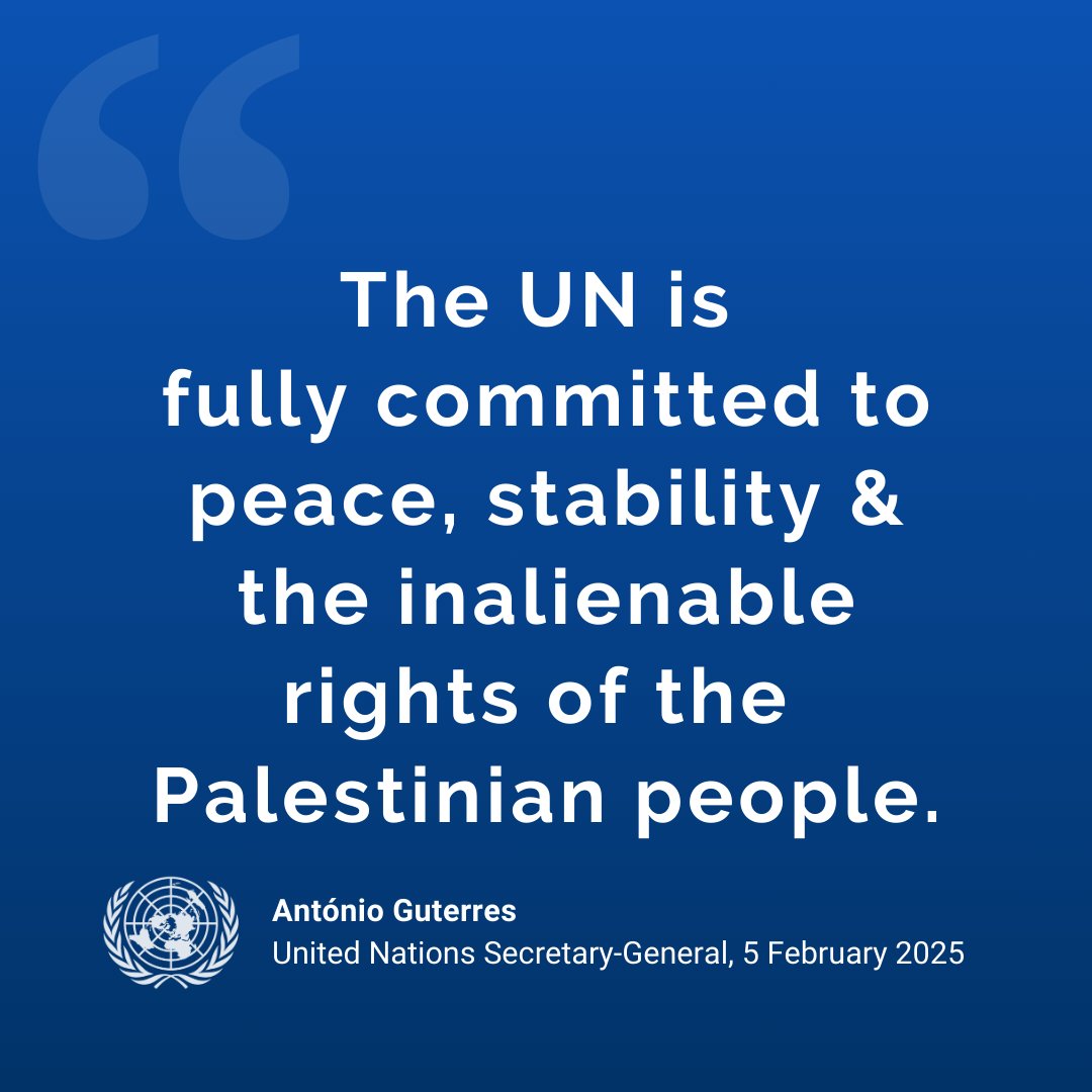 United Nations (@un) on Twitter photo "Any durable peace will require tangible, irreversible & permanent progress toward the two-State solution, an end to the occupation, and the establishment of an independent Palestinian State, with Gaza as an integral part."
-- <a href="/antonioguterres/">António Guterres</a>.
un.org/sg/en/content/… "Any durable peace will require tangible, irreversible & permanent progress toward the two-State solution, an end to the occupation, and the establishment of an independent Palestinian State, with Gaza as an integral part."
-- <a href="/antonioguterres/">António Guterres</a>.
un.org/sg/en/content/…