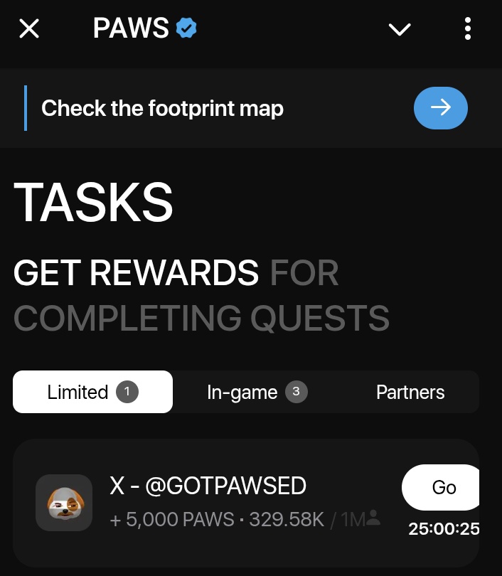 New #PAWS X Task 
Follow to <a href="/GOTPAWSED/">PAWS Labs</a>
Go and complete your tasks