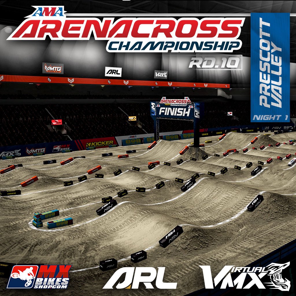 SYSonYT's tweet photo. Want to shred like the Arenacross pros this weekend? Check out the replica track for the Prescott Valley Arenacross now available on the MX Bikes Shop 🚨 https://t.co/a7qP8q3Beb