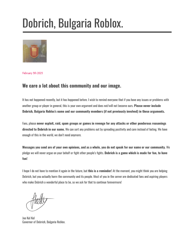 dobrichbgrbx's tweet photo. Just a message to the kind and loving community here in Dobrich! We appreciate all you do, but we ask of you for one thing! :D https://t.co/3Hc7zrbCWl
