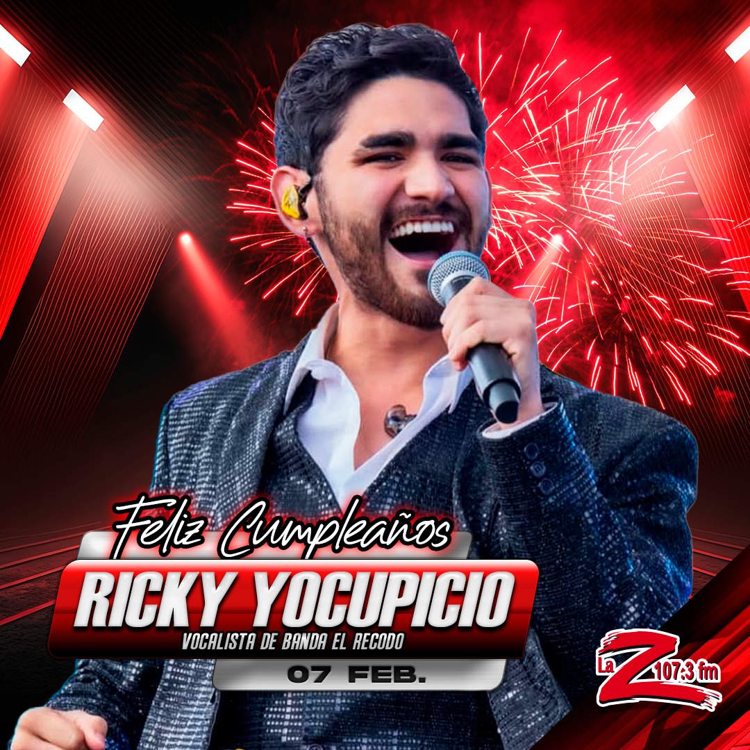 laz1073fm's tweet photo. 🎉 ¡Hoy la banda suena más fuerte porque es cumpleaños de #RickyYocupicio! 🎶

Desde La Z 107.3, le mandamos un fuerte abrazo al talentoso vocalista de Banda El Recodo, deseándole un año lleno de éxitos, música y mucha fiesta. 🥳🎤

¡Felicidades, Ricky! 🥳🎶🎊 https://t.co/JbYLyvxZYP