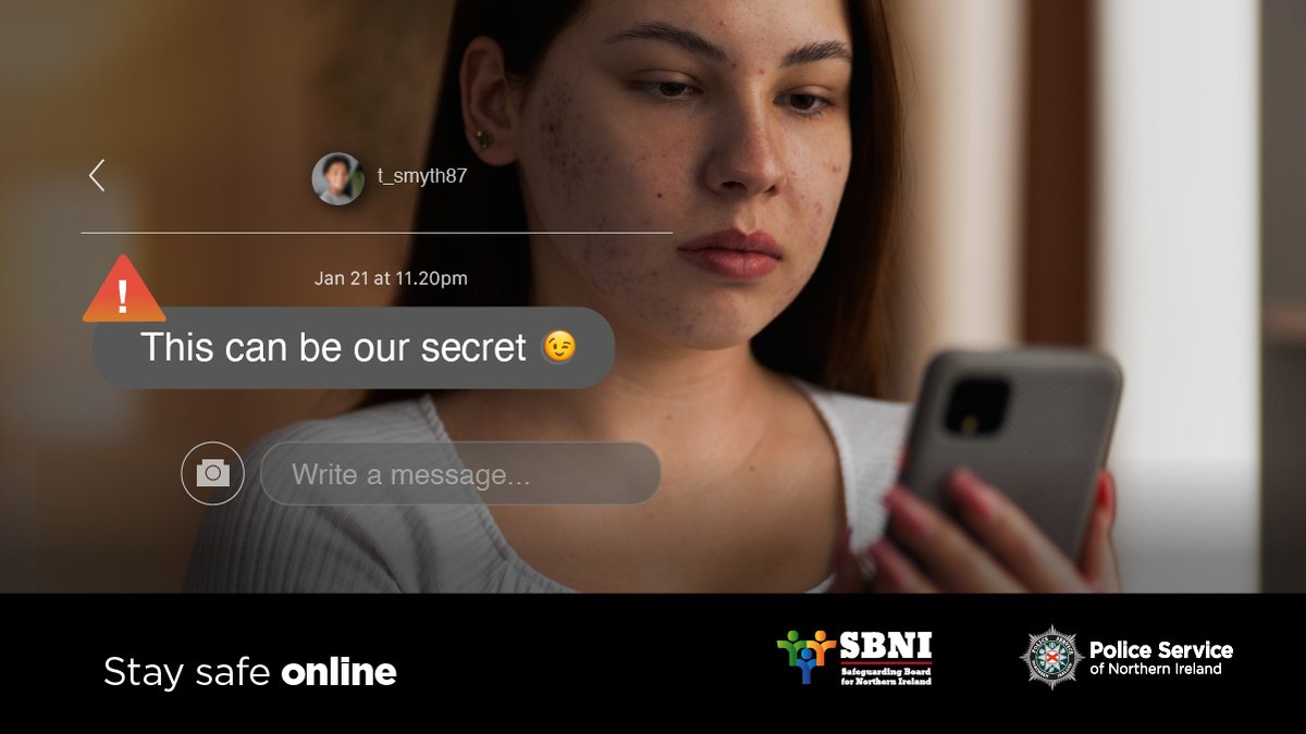 Police Service NI (@policeserviceni) on Twitter photo You may think that your child would be able to spot an online predator, but the truth is that they are incredibly manipulative and convincing.
Read our latest advice on how to recognise the common signs of online grooming orlo.uk/N6kfg
#ItsNotOk
<a href="/safeguardingni/">Safeguarding Board for Northern Ireland</a> You may think that your child would be able to spot an online predator, but the truth is that they are incredibly manipulative and convincing.
Read our latest advice on how to recognise the common signs of online grooming orlo.uk/N6kfg
#ItsNotOk
<a href="/safeguardingni/">Safeguarding Board for Northern Ireland</a>