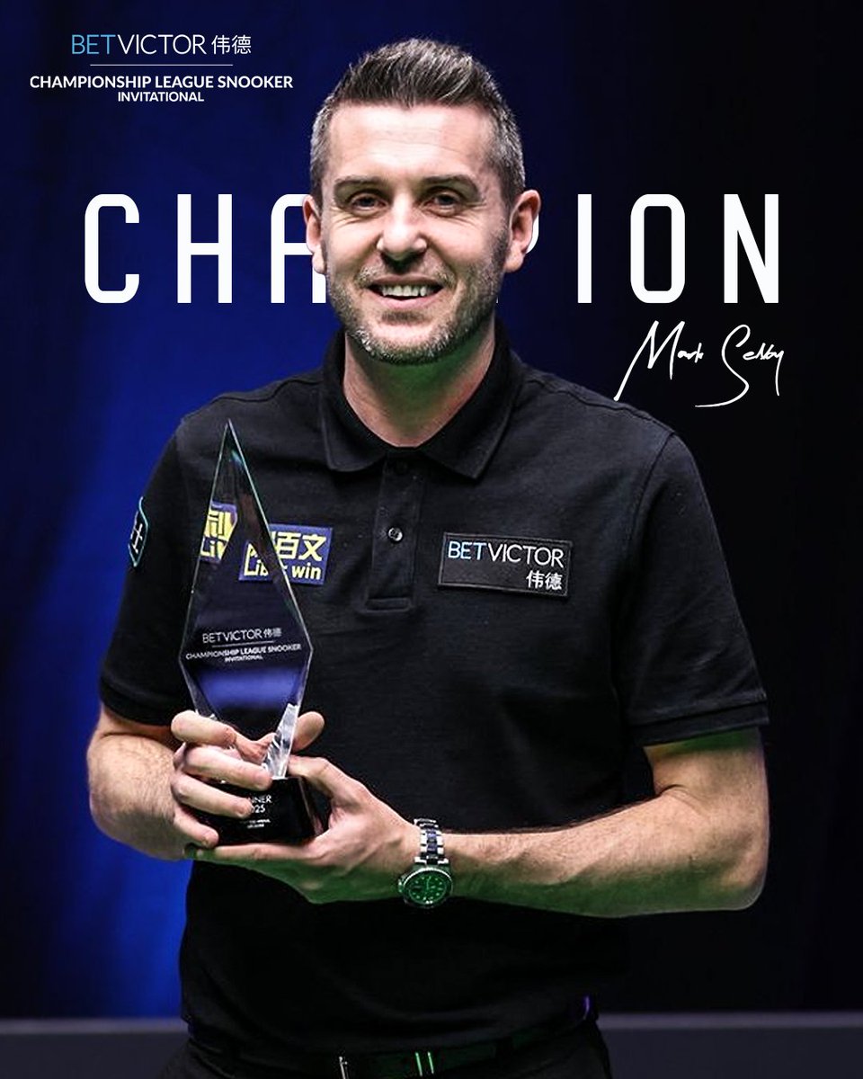 WST (@wearewst) on Twitter photo Your <a href="/CLSnooker/">BetVictor Championship League Snooker</a> Invitational Champion, Mark Selby!
The Jester from Leicester retained his title from last campaign, making a maximum break before beating Kyren Wilson in the final! ๐ Your <a href="/CLSnooker/">BetVictor Championship League Snooker</a> Invitational Champion, Mark Selby!
The Jester from Leicester retained his title from last campaign, making a maximum break before beating Kyren Wilson in the final! ๐