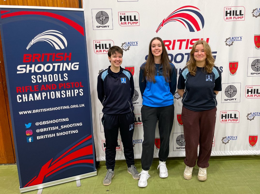 Brilliant shooting today for <a href="/STMCrewe/">St Thomas More Crewe</a> at the national finals of the British Shooting <a href="/GBShooting/">British Shooting</a> schools rifle championships. Team Gold in the Senior 10m Sporter Rifle (Martha, Della &amp; Poppy) and 5th place in the individual event for Della.  Thanks for the support <a href="/CreweRPC/">Crewe Rifle & Pistol Club</a>