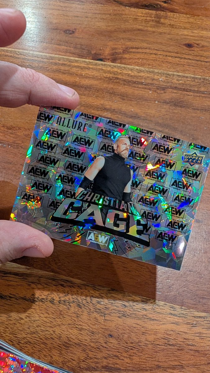 DreamMatchPod's tweet photo. @AEW @UpperDeckSports @MercedesVarnado @DaxFTR @Takesoup @coltengunn @rainmakerXokada Hyped to pull the chase of the set @RJCity1 🥳 and some beautiful /199 AEW logo parallels of The Learning Tree @IAmJericho and the Patriarch @Christian4Peeps 

#aew #wrestlingcardwednesday #wrestlingtradingcards https://t.co/CjnDvPjNda