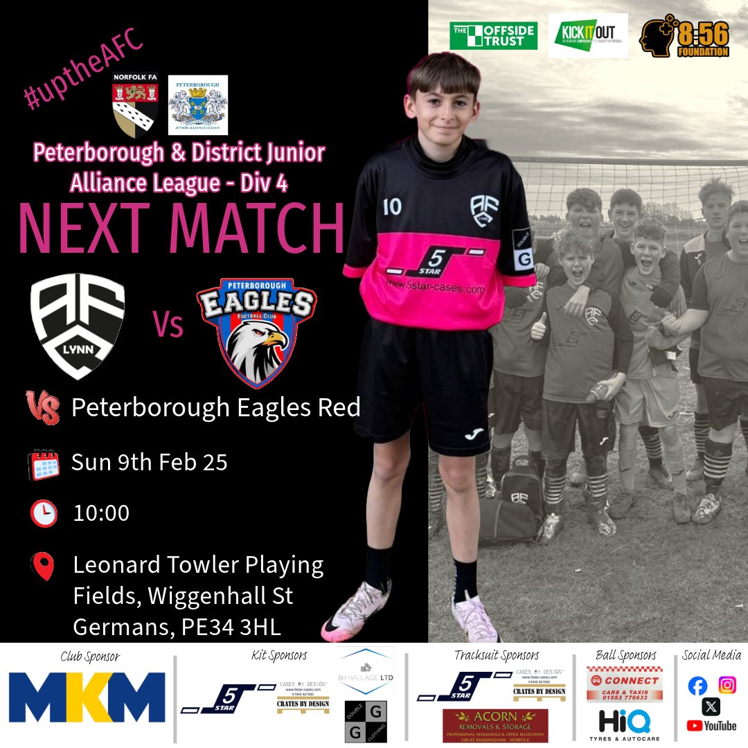 AFC Lynn (@afclynn) on Twitter photo <a href="/AfcLynn/">AFC Lynn</a> u14s will be hosting <a href="/PboroEaglesFC/">PETERBOROUGH EAGLES FC</a> Reds on Sunday in the Peterborough District Junior Alliance League.
Kits Sponsors are <a href="/5Star_Cases/">5 Star Cases Ltd</a> & BH Haulage Ltd
Club Sponsor is <a href="/mkmbs/">MKM Building Supplies</a>
#uptheAFC #5starcases #bhhaulage #mkmbuildingsupplies <a href="/AfcLynn/">AFC Lynn</a> u14s will be hosting <a href="/PboroEaglesFC/">PETERBOROUGH EAGLES FC</a> Reds on Sunday in the Peterborough District Junior Alliance League.
Kits Sponsors are <a href="/5Star_Cases/">5 Star Cases Ltd</a> & BH Haulage Ltd
Club Sponsor is <a href="/mkmbs/">MKM Building Supplies</a>
#uptheAFC #5starcases #bhhaulage #mkmbuildingsupplies