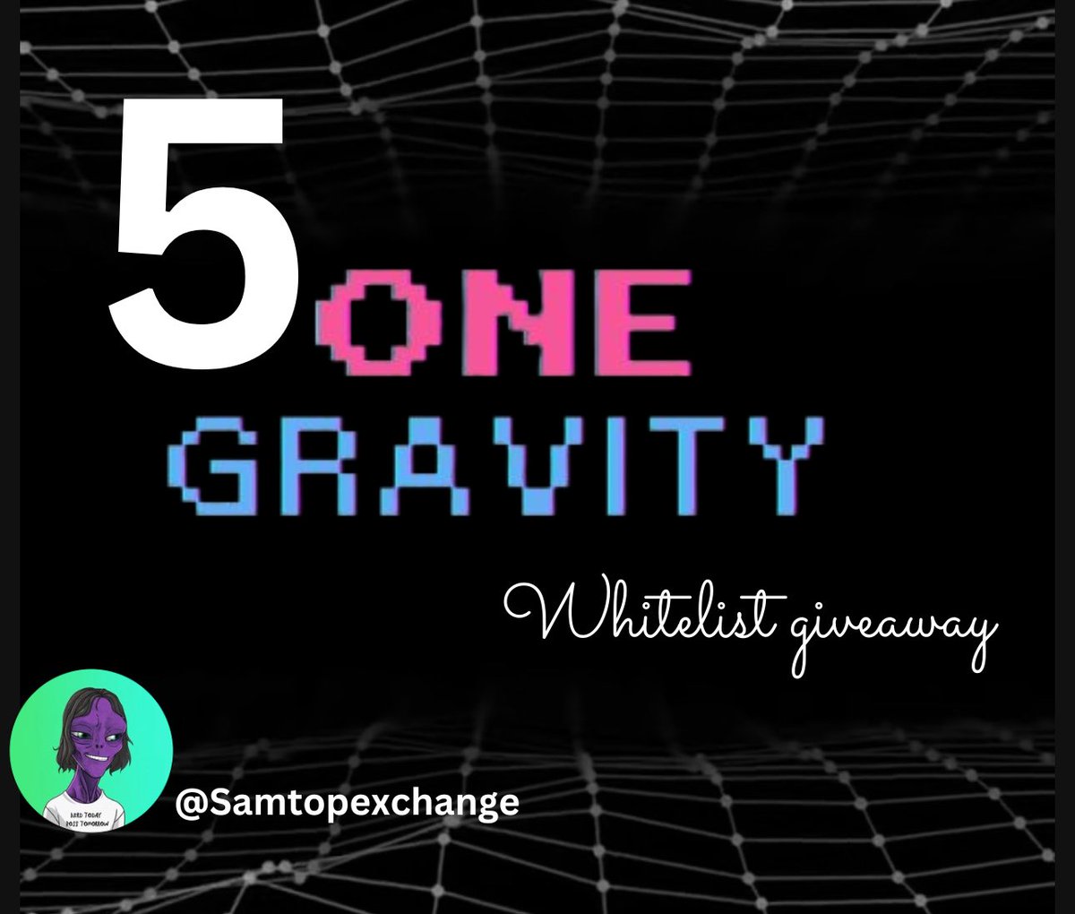 Samtop 👽🍂 (Ø,G) (@samtopexchange) on Twitter photo Hyped NFT whitelist giveaway
5 One Gravity Whitelist giveaway
🛸 Follow <a href="/FarmerSamtop/">Farmer Samtop</a> & <a href="/OneGravityNFT/">One Gravity (Ø,G)</a>
🛸 Like and retweet
🛸 Tag 3 frens below 👇 Hyped NFT whitelist giveaway
5 One Gravity Whitelist giveaway
🛸 Follow <a href="/FarmerSamtop/">Farmer Samtop</a> & <a href="/OneGravityNFT/">One Gravity (Ø,G)</a>
🛸 Like and retweet
🛸 Tag 3 frens below 👇