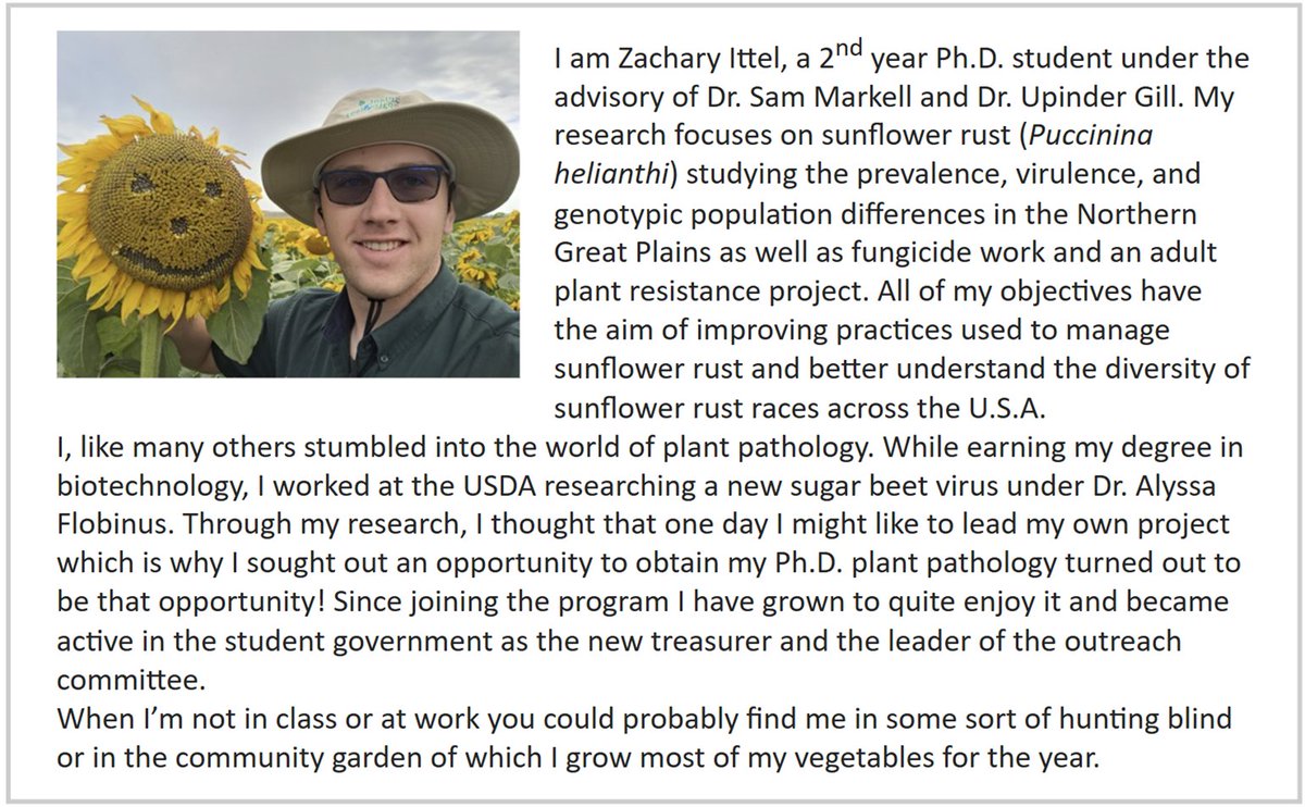 🌟 NDSU Plant Pathology Student Spotlight: Meet Zachary Ittel! 🔬🌱 Stay tuned to learn more about his research and contributions! #PlantPathology #NDSU #StudentSpotlight