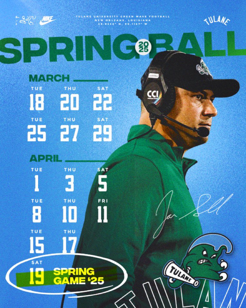 ZavionDeshazier's tweet photo. Grateful for the invite to check out @GreenWaveFB’s spring game! Looking forward to seeing the energy in New Orleans. Big things ahead this offseason! 🌊💪 #WaveUp #StayReady https://t.co/KH0pjk1HUR