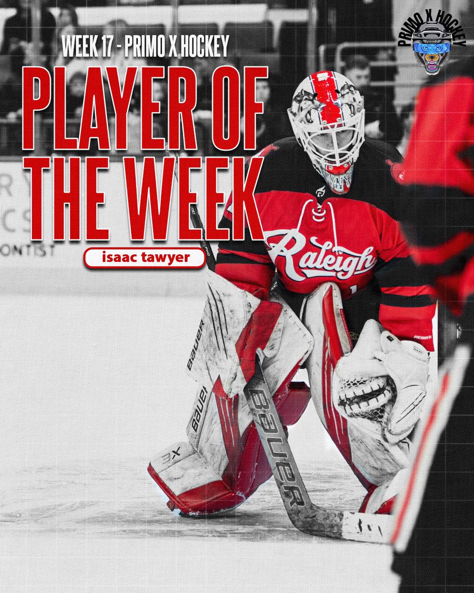 Everybody’s favorite goalie🦞

Isaac Tawyer takes home <a href="/PrimoXHockey/">Primo X Hockey</a> Player of the Week!