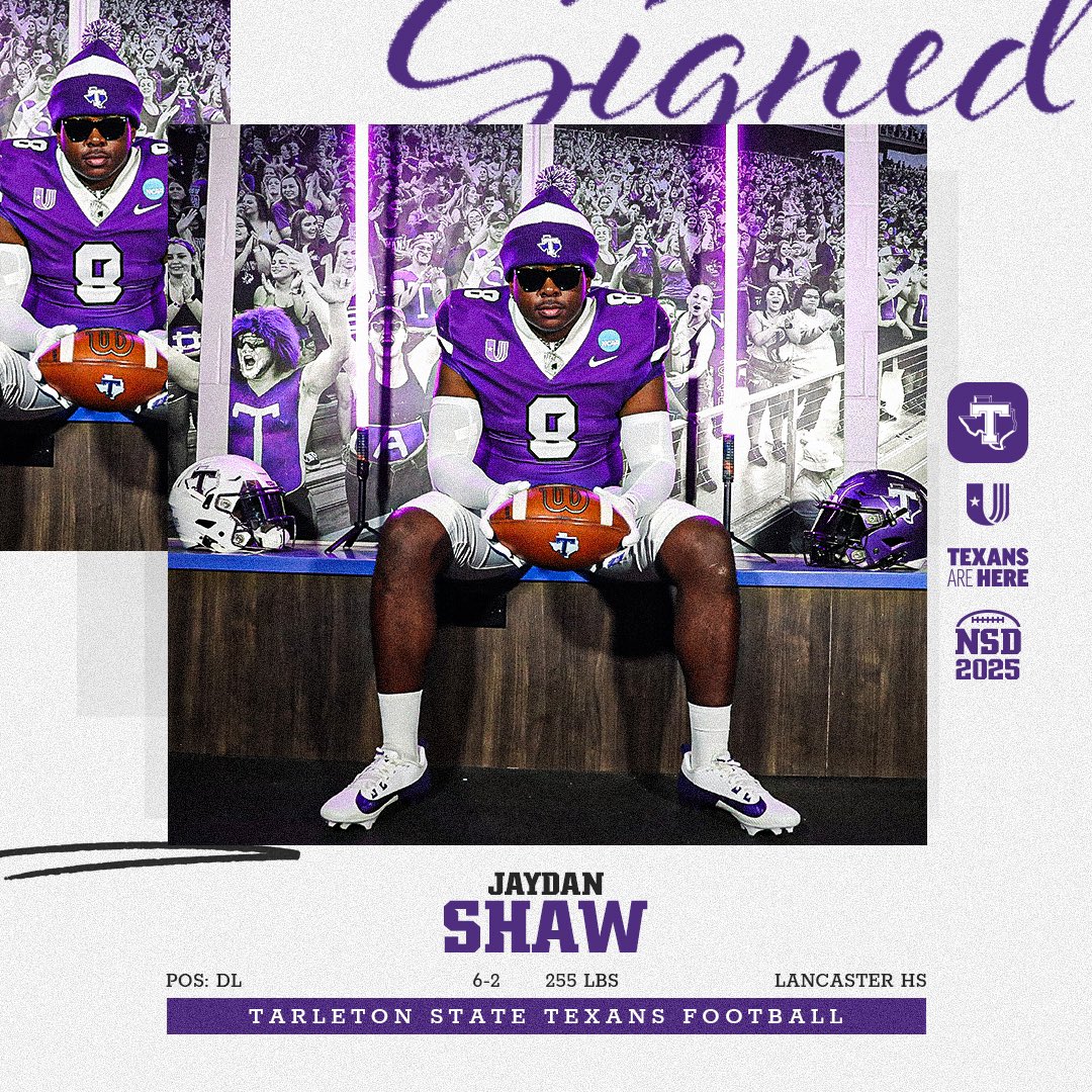 Shaw joins Tarleton State from Lancaster High School in Lancaster, Texas. There he played three years on varsity, twice named Second Team All-District. He pulled down two interceptions at defensive line this past season.

Full Bio: tinyurl.com/fx2hha26
