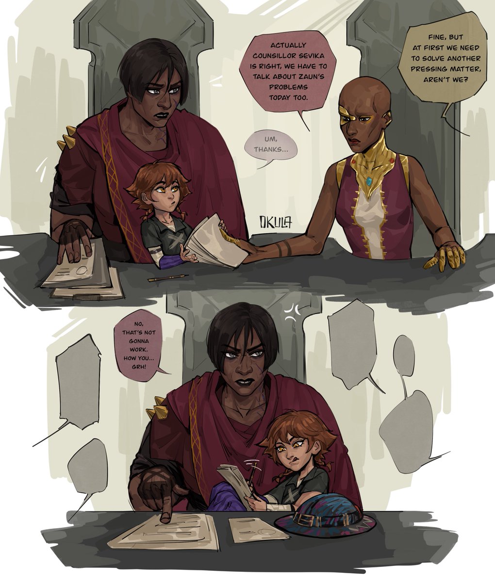 Isha really wanted to go to work with aunty Sevika today
#arcane #Sevika #Isha