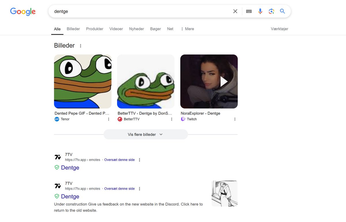 when you search Dentge on google this shows up.. i cannot