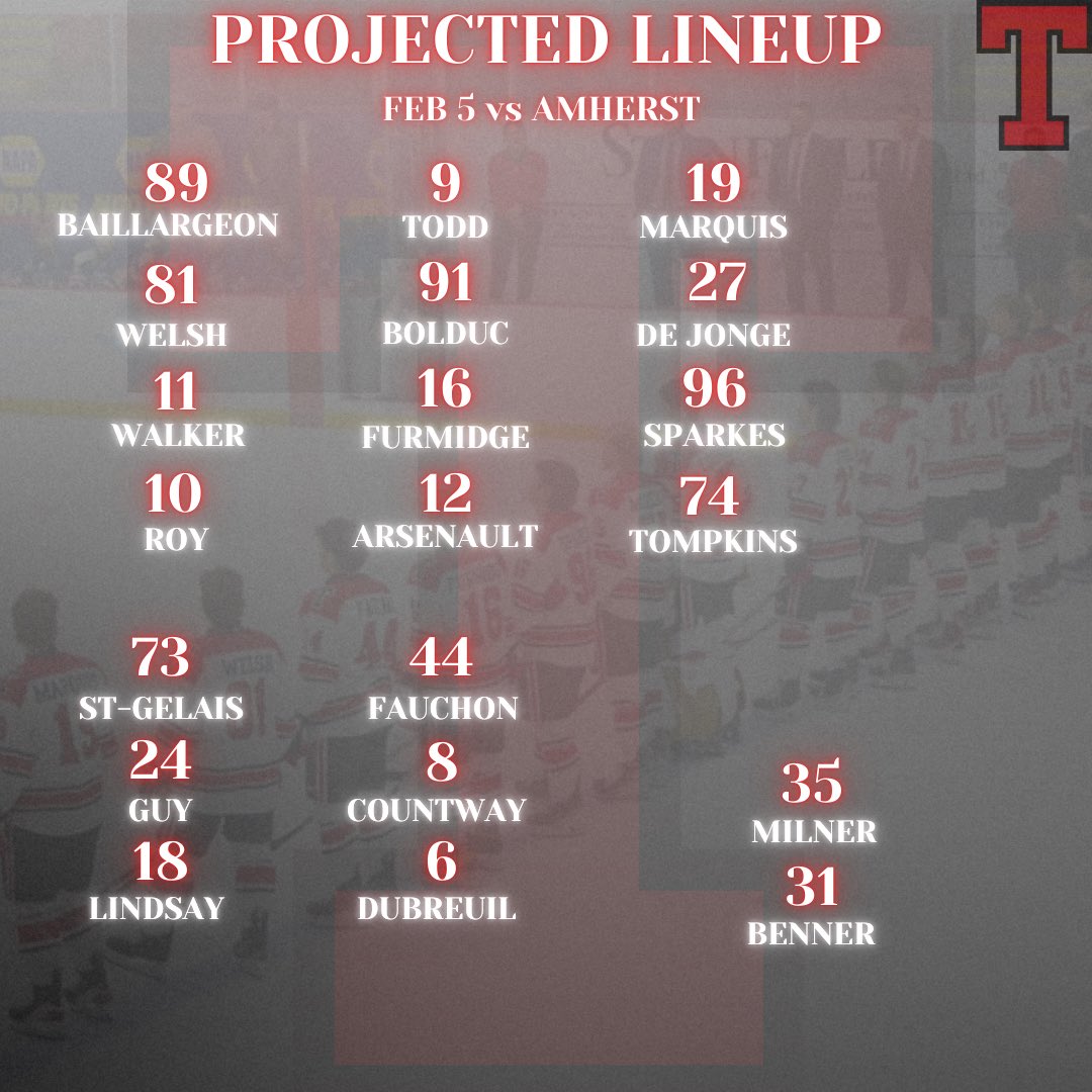 Big one tonight at home. Here’s how we’re set to line up. #teamfirsT