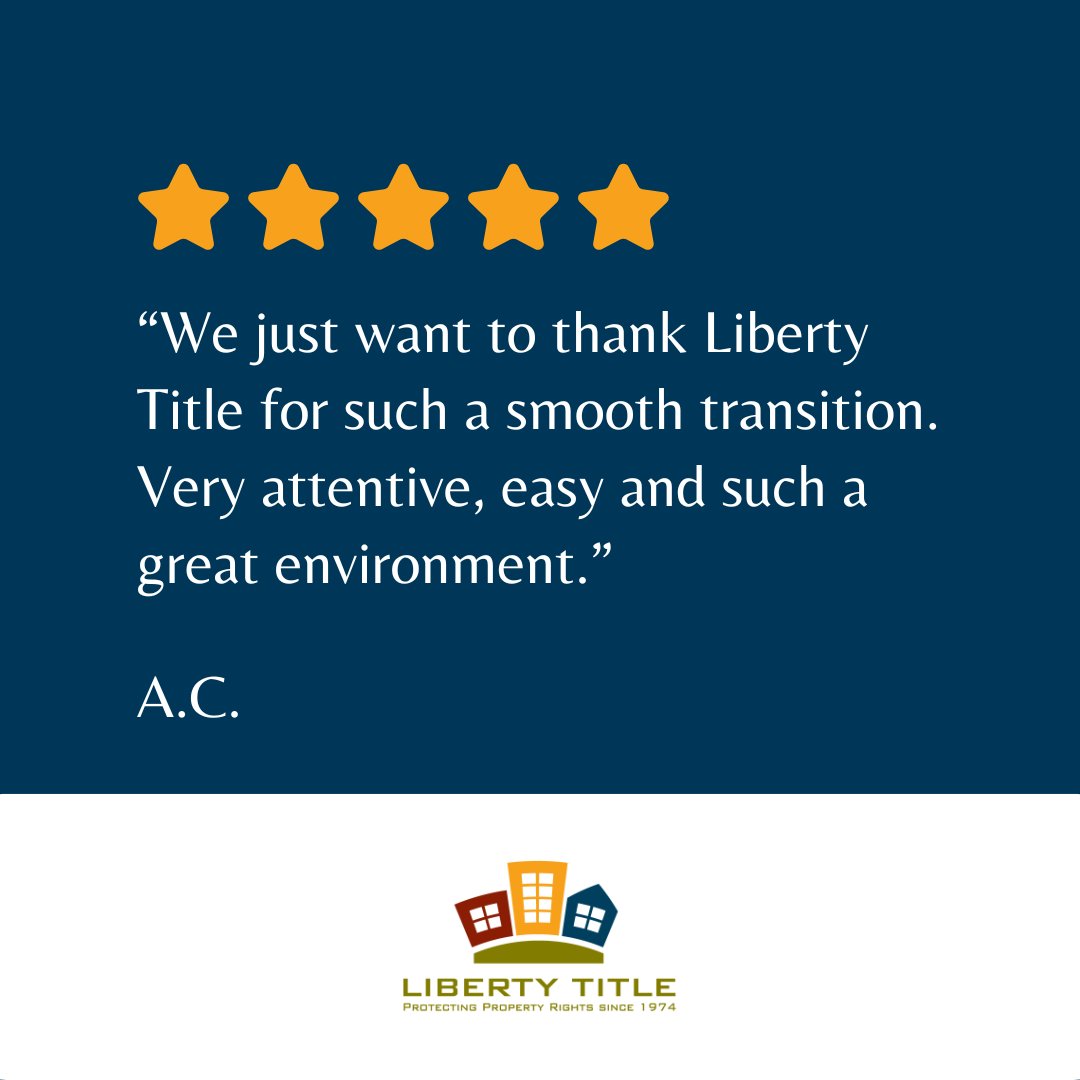 LibertyTitle_MI's tweet photo. Experience the difference for yourself by reaching out to us at https://t.co/bhayMUUWeH!

#LibertyTitle #Testimonial #HappyClients #SmoothClosing #RealEstateExperts https://t.co/s7Cdmfh6Tq