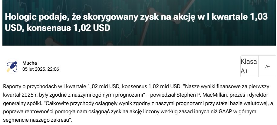 RobertPietraga's tweet image. #wyniki 🇺🇸 #akcje 

🔸#hologic 

Konsensus dowieziony, ale jest korekta prognoz na 2025.