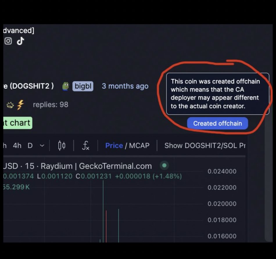 <a href="/BurwickLaw/">Burwick Law</a> "Simply put, our firms have not launched any memecoins onchain."  

This is interesting phrasing to me, bc dogshit2 was created offchain. 

PF memes where the creator bought 0 coins are offchain, and become onchain at the point of first buy. So on chain, buyer 1 looks like "dev"