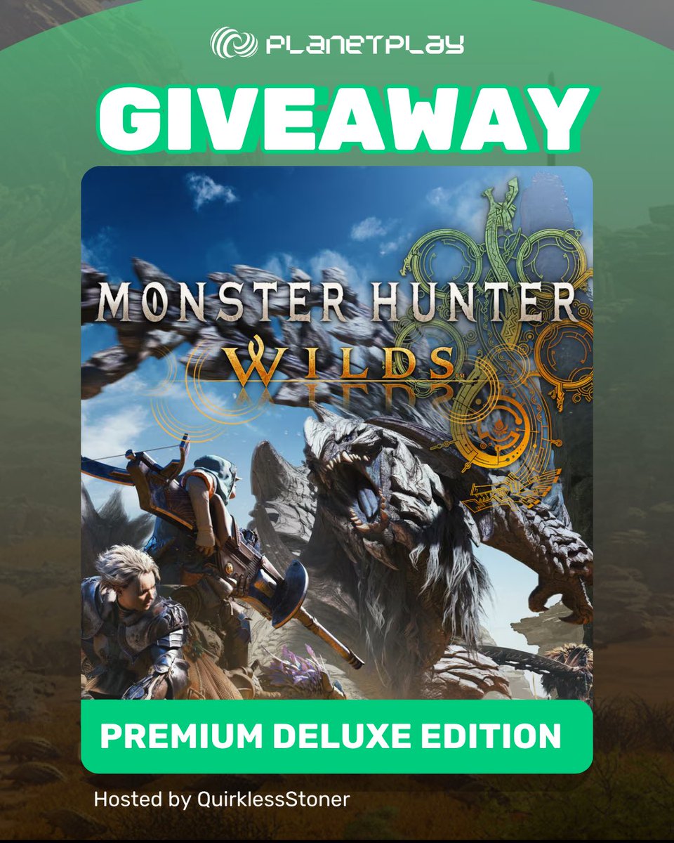 Monster Hunter Jhokes (@quirklessstoner) on Twitter photo 🚨ATTENTION HUNTERS🚨
To celebrate the second open beta, I'm teaming up with <a href="/PlanetPlayGames/">PlanetPlay</a> to giveaway a copy of Monster Hunter: Wilds Premium Deluxe Edition for PC!
They are a not-for-profit gaming storefront, and all their proceeds are donated to green initiatives!🌳
To 🚨ATTENTION HUNTERS🚨
To celebrate the second open beta, I'm teaming up with <a href="/PlanetPlayGames/">PlanetPlay</a> to giveaway a copy of Monster Hunter: Wilds Premium Deluxe Edition for PC!
They are a not-for-profit gaming storefront, and all their proceeds are donated to green initiatives!🌳
To