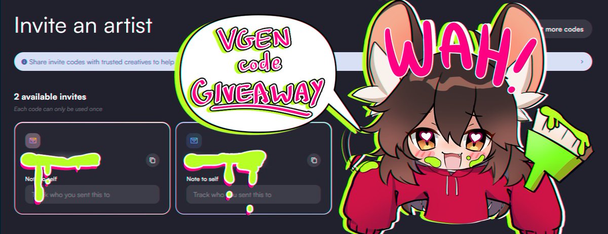 🍀GIVEAWAY FOR 2 #VGenCode CODES! 🍀

How to enter:
💚Follow
💚Like + Repost
💚Comment your art!

Just like how an artist helped me, I'd like to give back to the community during my birthday month

#VGenCode #Vgen #Giveaway #artists