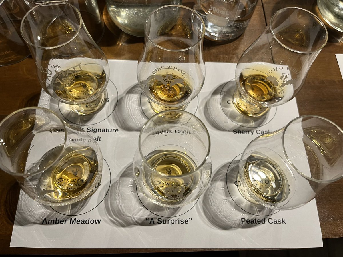 theknightirish's tweet photo. A great night in the @SohoWhiskyClub with @Cotswoldistill. Great whiskies. I’m particularly mad for their sherry cask! 🥃 https://t.co/ezw5mvGEBd