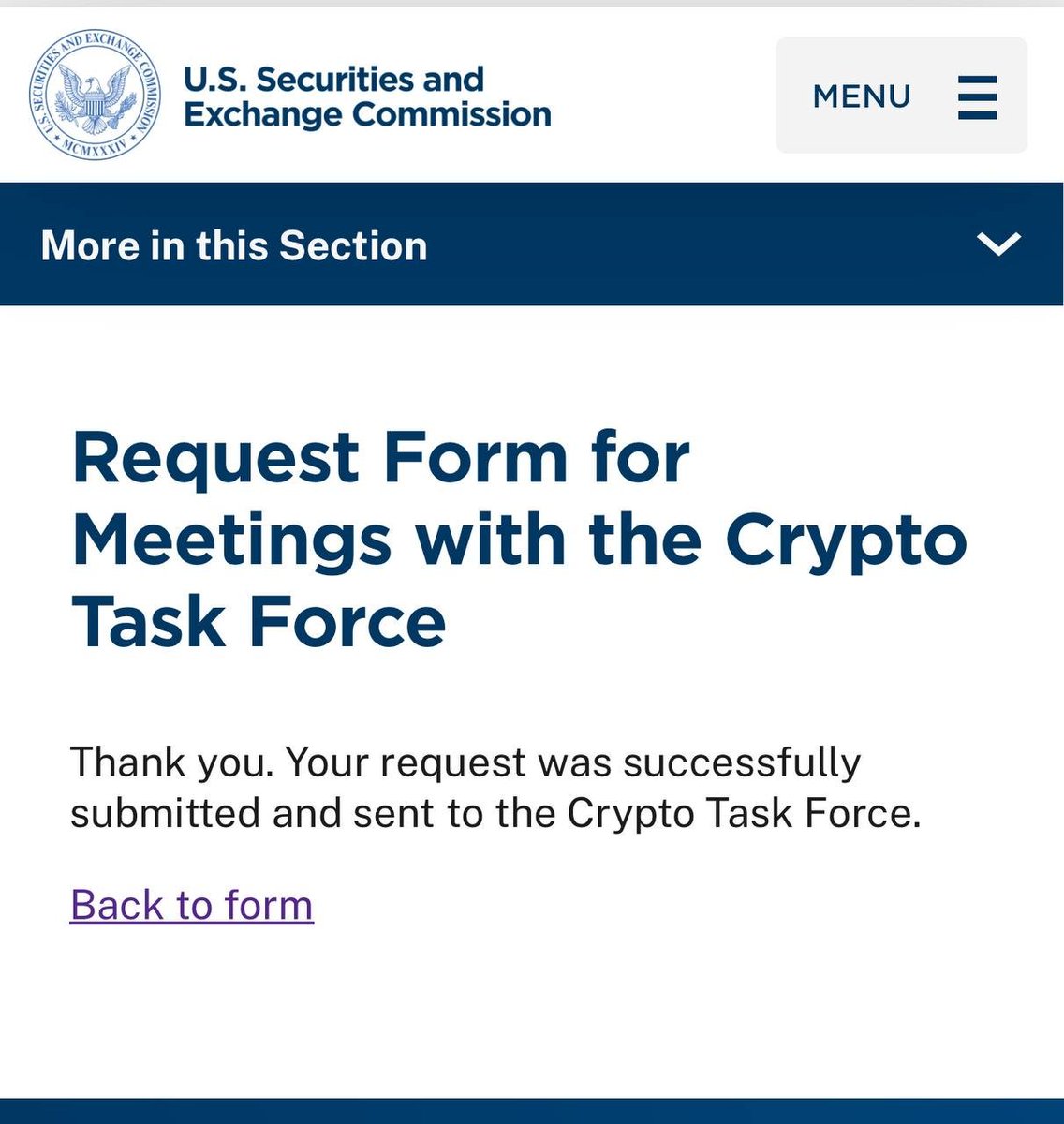 <a href="/WatcherGuru/">Watcher.Guru</a> <a href="/OfficialUSToken/">The Official USA Token</a> saw this, and got head of it.  Already have their meeting submission with the SEC's Crypto Task Force days ago.   DYOR, but this feels good.