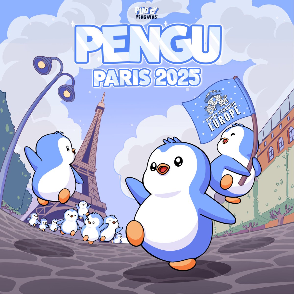 pudgypenguins's tweet photo. Pengu is taking over Paris for NFT Paris 2025.

Join the Huddle on Thursday, February 13th for two exclusive community events.

More details and RSVP information below. https://t.co/sqfngt7qHi
