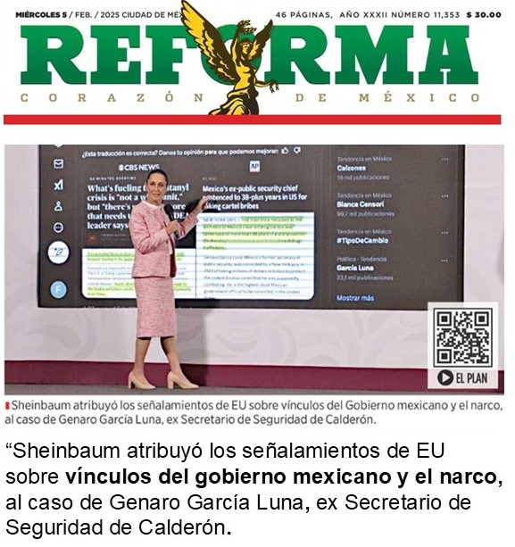 Perdón PresidentA, pero Donald Trump habló en presente y no en pasado...  "Los cárteles tienen una alianza intolerable con el gobierno de México" (Latinus)