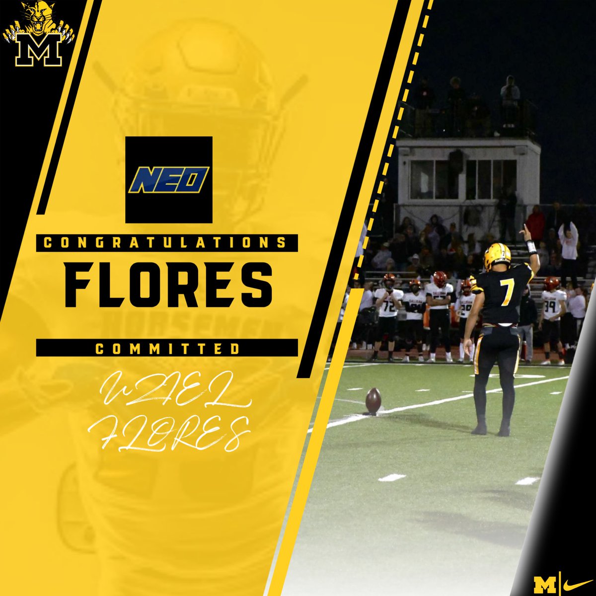 Congratulations to Uziel Flores for singing with Northeastern Oklahoma A&amp;M to continue his football and academic career!
<a href="/Norsemen_FB/">NEO Football</a> 
RowNorseRow