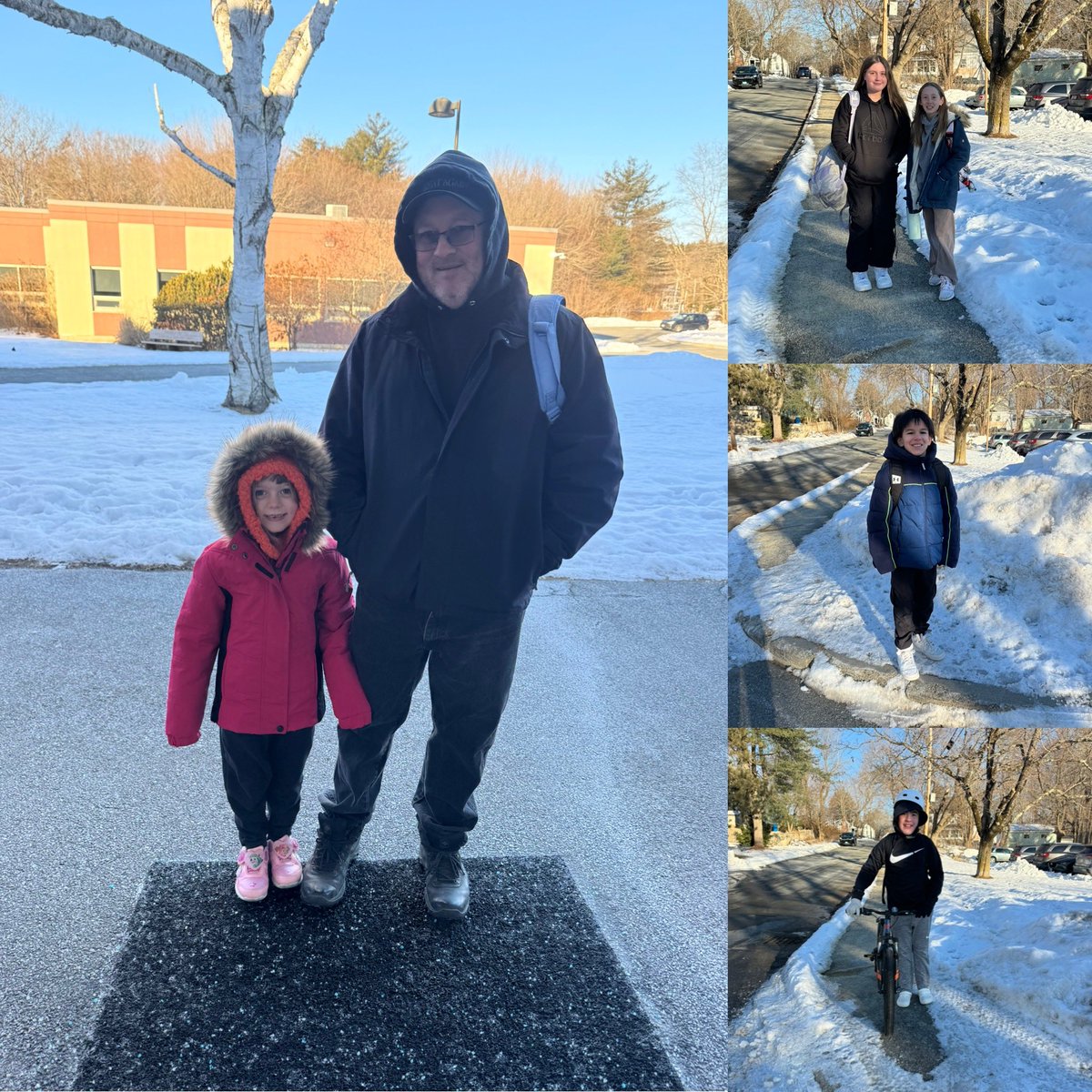 We had students brave the cold today for <a href="/SafeRoutes_MA/">Massachusetts Safe Routes to School</a> Winter Walk, Bike &amp; Roll to school day!!  ❄️