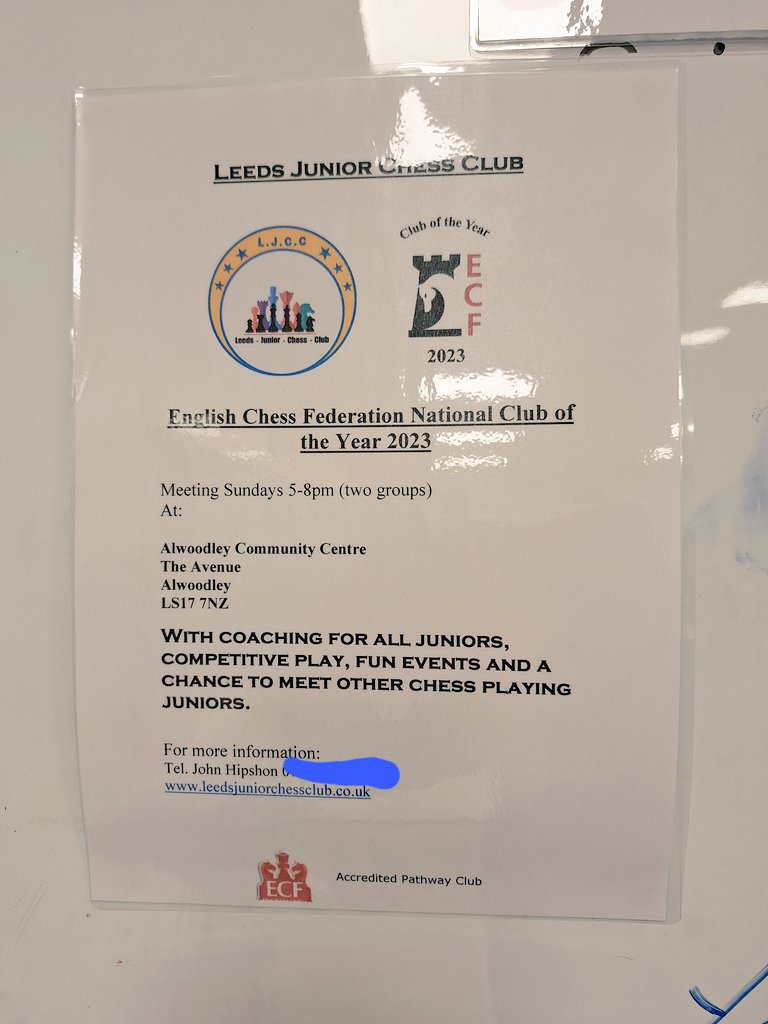 Boston Spa Chess Club (@bostonspachess) on Twitter photo Shout out for Leeds Junior Chess Club, a great and very successful club for juniors. Very well run in a safe and supportive environment. Shout out for Leeds Junior Chess Club, a great and very successful club for juniors. Very well run in a safe and supportive environment.