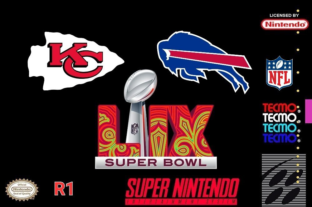 SheepdogXIX's tweet photo. (SNES) Tecmo Super Bowl LIX will release on SB LIX Eve. Features: accurate endzone art, updated team woodmark, modernized mini/large helmets, 100% accurate uniforms both gameplay/cutscenes, updated sprites, 2024 rosters &amp; much, much more. 32 teams between 2 ROMs. https://t.co/ErcFfQioP7