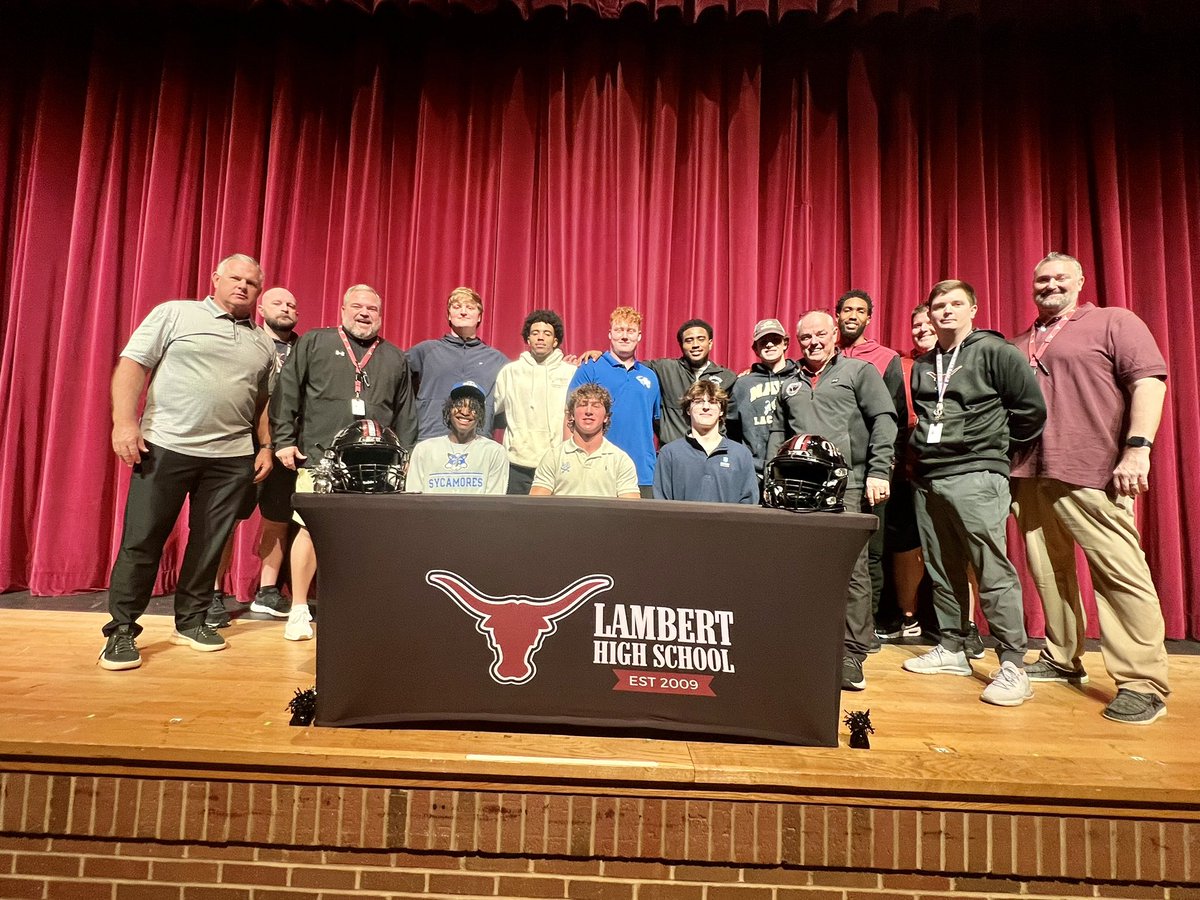 Marc Beach (@mtbeach29) on Twitter photo What a great day it was to be a Lambert Longhorn as we saw 6 more guys sign to play at the next level giving us 8 on the year. Congratulations to all of you and your families. Thank you for all you did for our program. We Love you. #Hookem #E2W
<a href="/bryce_shoe51/">Bryce Shoemake</a> What a great day it was to be a Lambert Longhorn as we saw 6 more guys sign to play at the next level giving us 8 on the year. Congratulations to all of you and your families. Thank you for all you did for our program. We Love you. #Hookem #E2W
<a href="/bryce_shoe51/">Bryce Shoemake</a>