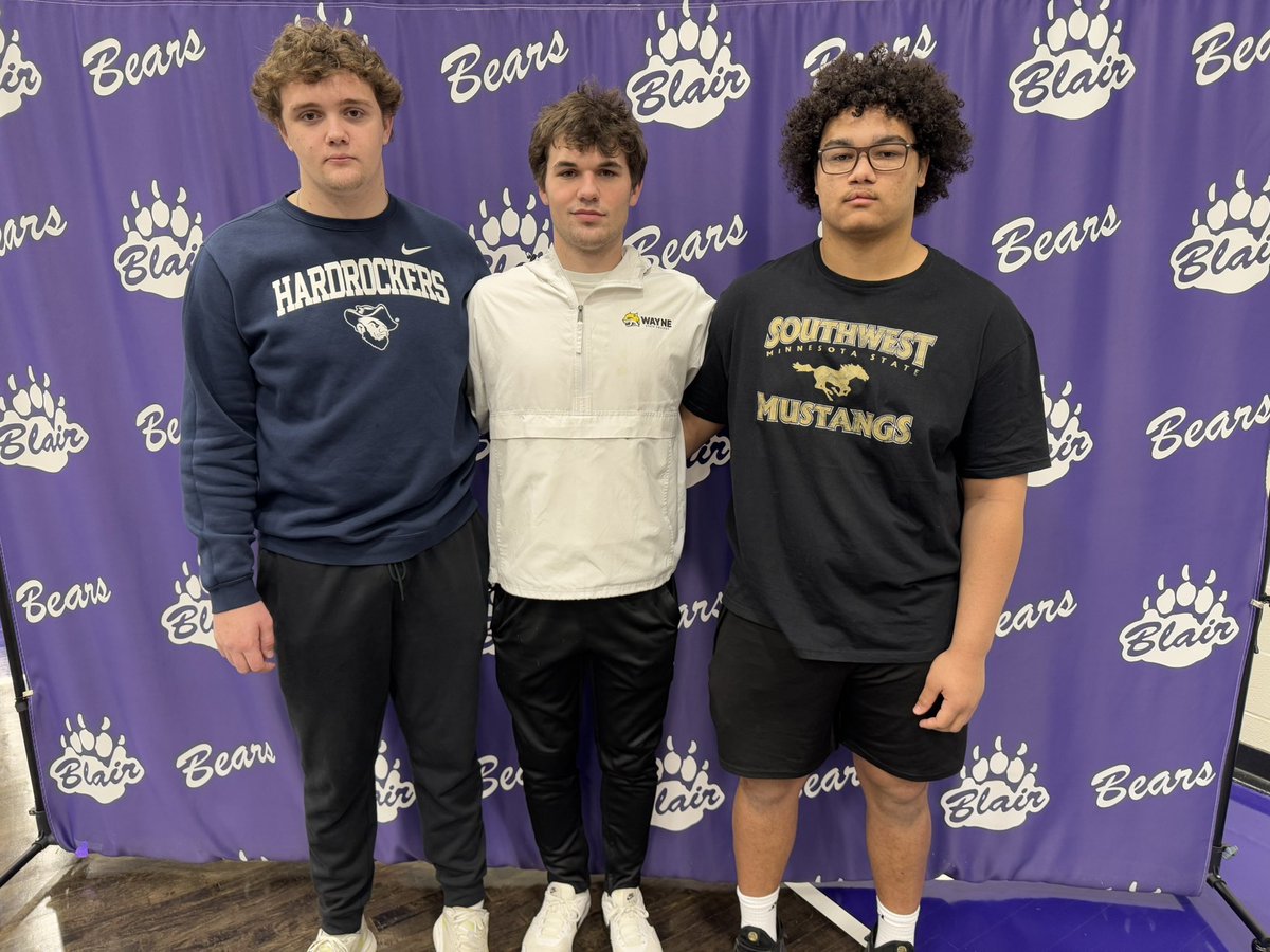 Blair Bear Football (@blairfootball) on Twitter photo Congrats to <a href="/BrockTemplar06/">Brock Templar</a> <a href="/ThomasChikos2/">football 51</a> & <a href="/JrCornez/">Cornez Tucker Jr</a> on signing to play football at the next level this morning!! Excited to follow these #BlairBears as they continue their football journey!!
Let’s Go!! Congrats to <a href="/BrockTemplar06/">Brock Templar</a> <a href="/ThomasChikos2/">football 51</a> & <a href="/JrCornez/">Cornez Tucker Jr</a> on signing to play football at the next level this morning!! Excited to follow these #BlairBears as they continue their football journey!!
Let’s Go!!