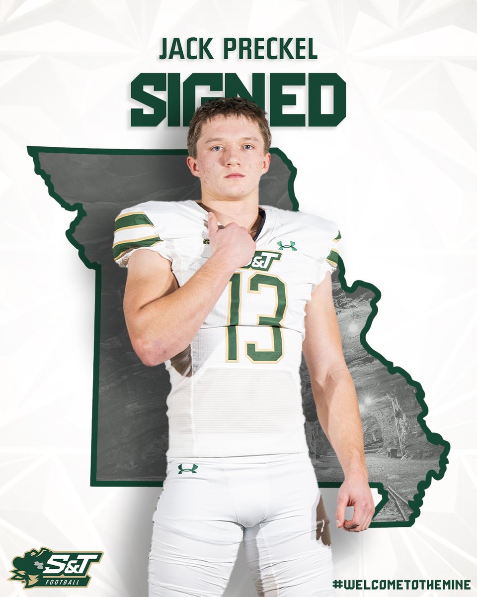 S&T Football (@miners_fb) on Twitter photo ๐๐ฎ๐ฐ๐ธ ๐ฃ๐ฟ๐ฒ๐ฐ๐ธ๐ฒ๐น | ๐ช๐ฅ | ๐๐ต๐ฒ๐๐๐ฒ๐ฟ๐ณ๐ถ๐ฒ๐น๐ฑ, ๐ ๐ผ.
Jack Preckel is joining the Miners as a 6'0, 180-pound wide receiver from Lafayette High School. At Lafayette, he served as a team captain and was an academic all-state nominee.
#minerpride #welcometothemine ๐๐ฎ๐ฐ๐ธ ๐ฃ๐ฟ๐ฒ๐ฐ๐ธ๐ฒ๐น | ๐ช๐ฅ | ๐๐ต๐ฒ๐๐๐ฒ๐ฟ๐ณ๐ถ๐ฒ๐น๐ฑ, ๐ ๐ผ.
Jack Preckel is joining the Miners as a 6'0, 180-pound wide receiver from Lafayette High School. At Lafayette, he served as a team captain and was an academic all-state nominee.
#minerpride #welcometothemine