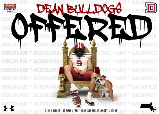 After a great talk with <a href="/CoachBakDeanFB/">Luke Bakanowsky</a> Im blessed to receive an offer from <a href="/DeanCollegeFB/">Dean Bulldogs Football</a> AGTG @CoachBreezi <a href="/Coach_McGuire5/">ᴄᴏᴀᴄʜ ᴍᴄɢᴜɪʀᴇ</a> <a href="/CAPSfootball/">Broughton Football</a>