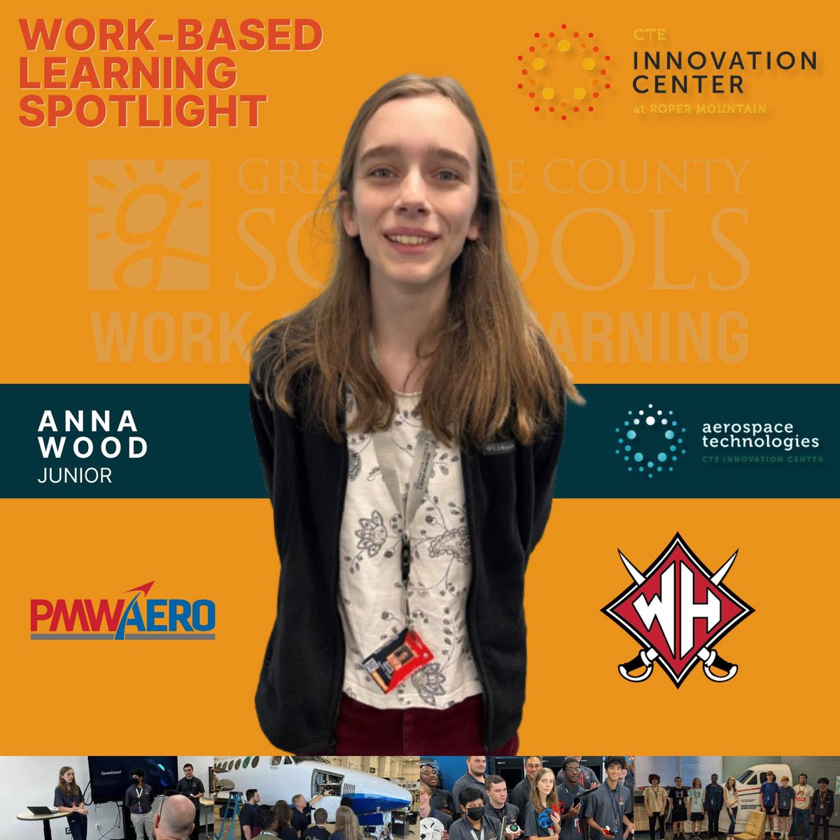 CTE Innovation Center at Roper Mt. (@cte_innovation) on Twitter photo 🛩️ Aerospace Work-Based Learning ✈️ 
Congratulations to Anna Wood, 2nd year aerospace technology student, who has started a co-op with PMW Aero.  PMWAero provides precision manufacturing for aerospace, defense, military, & medical industries.
Way to go, Anna! 🛩️ Aerospace Work-Based Learning ✈️ 
Congratulations to Anna Wood, 2nd year aerospace technology student, who has started a co-op with PMW Aero.  PMWAero provides precision manufacturing for aerospace, defense, military, & medical industries.
Way to go, Anna!
