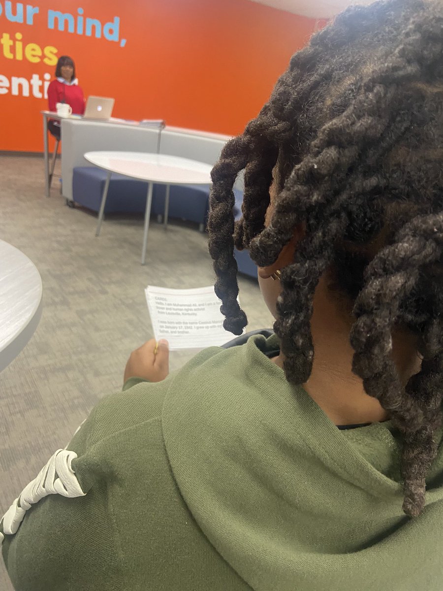 Today <a href="/jcpselev8/">Elev8 Student Learning Center</a> we are practicing our public speaking skills! This <a href="/BrandeisBears/">Brandeis Elementary</a> student is practicing his speech as Muhammad Ali - first working on fluency and then projection! Making our voices heard! <a href="/JCPSAsstSuptASP/">Dr. Alicia Averette</a> <a href="/tonkeytarodgers/">Tonkeyta Rodgers</a> <a href="/msmeeley/">Tricia Meeley</a> <a href="/GMcRanney/">Ginger McElroy Ranney</a>