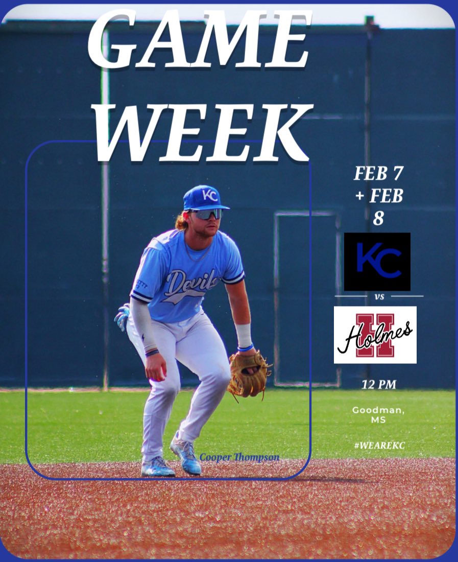 Kaskaskia Baseball (@kc_bluedevils) on Twitter photo The 2025 Blue Devil baseball season starts this weekend in Mississippi!
📆 Feb. 7/8
🆚 <a href="/HolmesCCBSB/">Holmes CC Baseball</a>
⌚️ 12 PM DH
📍 Goodman, MS
🏟️ Charlie Donald Field
#WeareKC The 2025 Blue Devil baseball season starts this weekend in Mississippi!
📆 Feb. 7/8
🆚 <a href="/HolmesCCBSB/">Holmes CC Baseball</a>
⌚️ 12 PM DH
📍 Goodman, MS
🏟️ Charlie Donald Field
#WeareKC