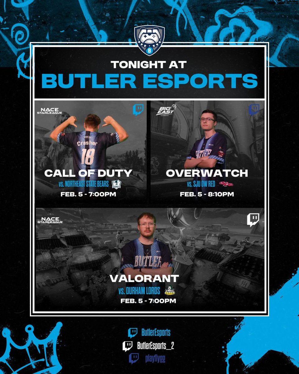 ButlerEsports's tweet photo. ๐๐ข๐๐ฐ๐๐๐ค ๐ ๐ซ๐ข๐ง๐, ๐ง๐จ ๐ฌ๐ฅ๐จ๐ฐ๐ข๐ง๐ ๐๐จ๐ฐ๐ง. ๐ค
๐ฎ #ButlerCOD vs. @nestateesports
๐ https://t.co/9UydVxdvr0
๐ก๏ธ #ButlerOW vs. @StJohnsEsports
๐ https://t.co/l2hl176VE4
โก #ButlerVAL vs. @DCLordsEsports
๐ https://t.co/pdEn8yohxg
Let's run it, DawgsโGLHF! ๐ถ https://t.co/QOq5ZwgYct