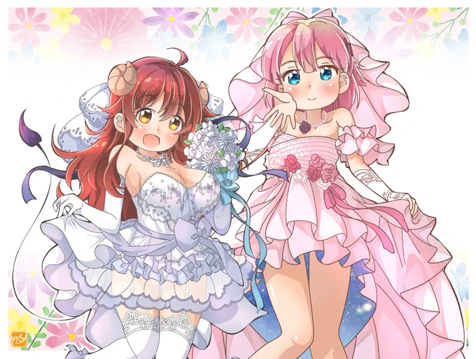 結婚報告!?がんばりまぞく～(`・ω・')モリモリ~#まちカドまぞく #フォロバ100変な垢以外 
