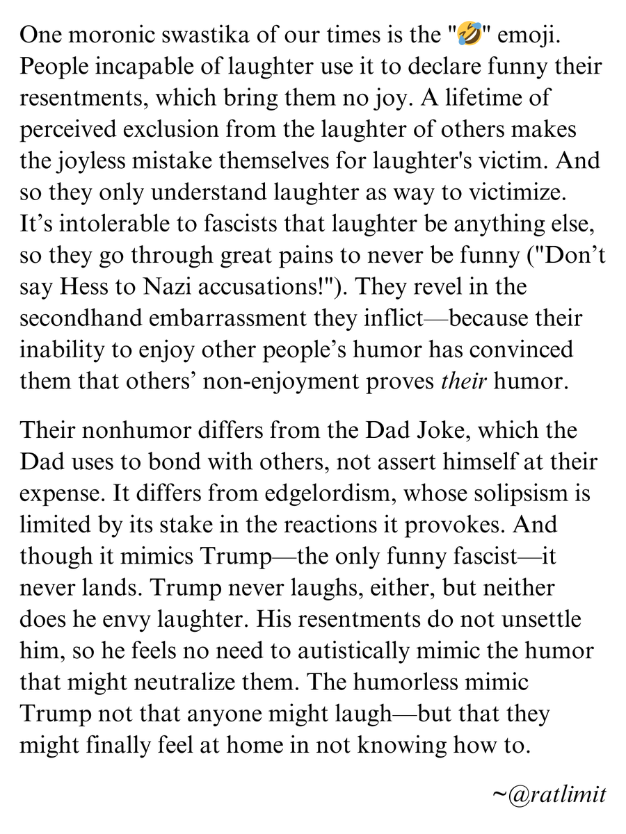 ratlimit's tweet photo. thoughts on why Elоn is addicted to being unfunny https://t.co/vgyOzEzy6O