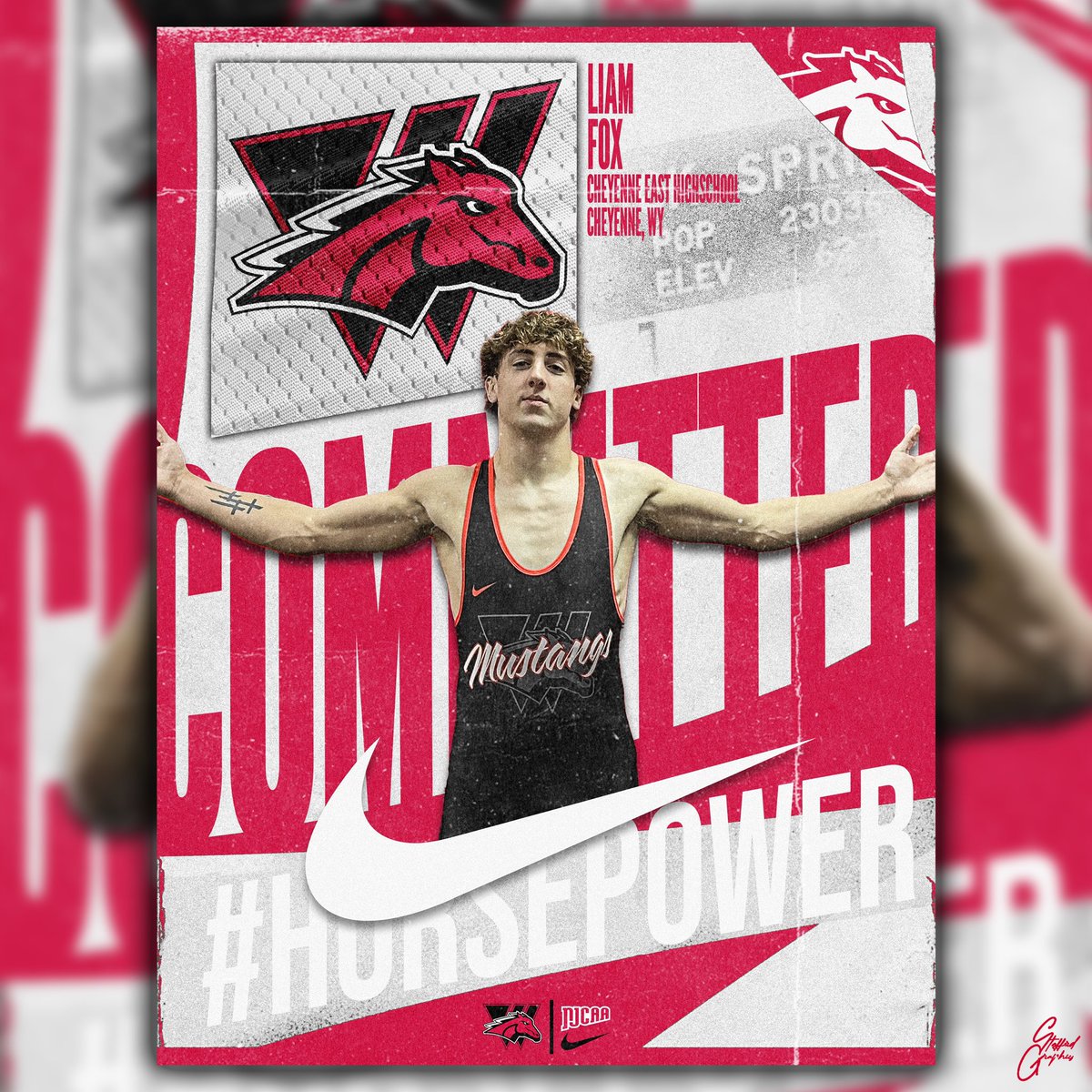 3X Wyoming State Champion, 2X NHSCA AA, and Fargo AA Liam Fox is officially a Mustang! 

#horsepower 
#letsrockintherock