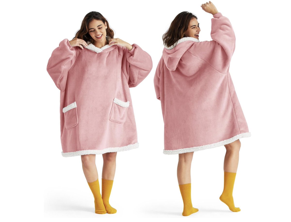 Bedsure Blanket Hoodie, Wearable Blanket for Adult &amp; Kids as Gifts for Women Men, Birthday Gifts for Women Mom Sherpa Hoodie, Mellow Rose, Standard!
Link: amzn.to/42ExXx9