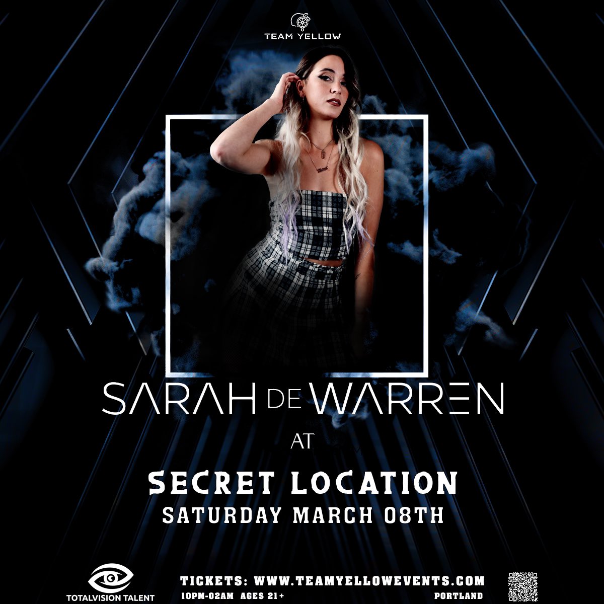 🔥 Sarah de Warren – Portland Debut! 🔥

📅 Sat, March 8 | 📍 Secret Location

The voice behind Eli Brown’s “Be The One” &amp; a rising star!

🎟 Tickets: teamyellowevents.com | 🔞 21+

#TeamYellow #SarahDeWarren #PortlandDebut #SecretRave #EDM #HouseMusic #TechnoVibes 🎶✨