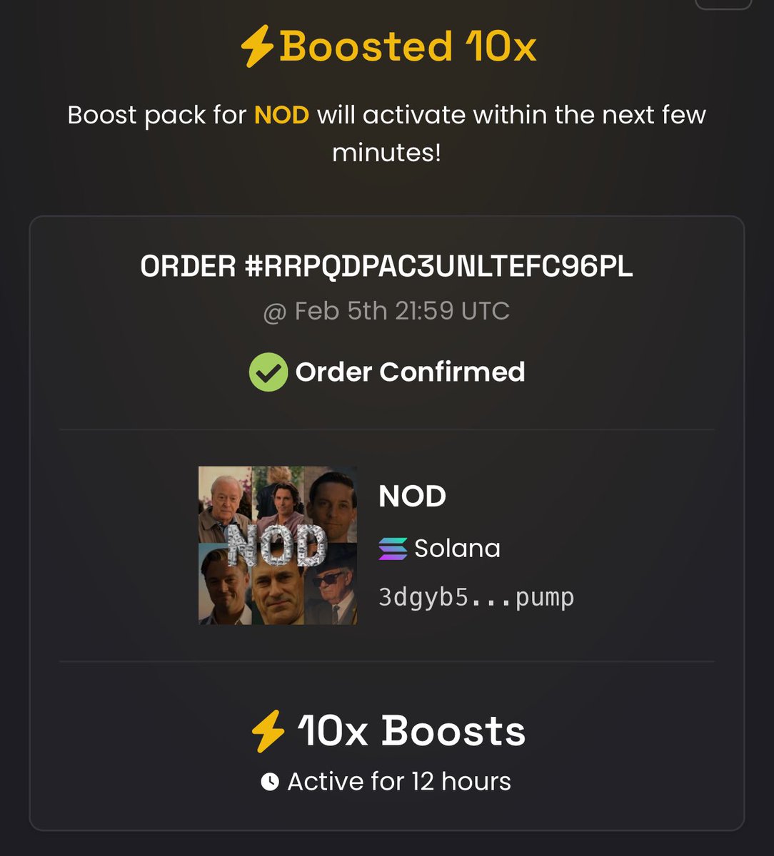MrFish0x's tweet photo. Give me a $NOD and I’ll buy more boosts.

Here’s the first one! https://t.co/8BFQJLzCVu