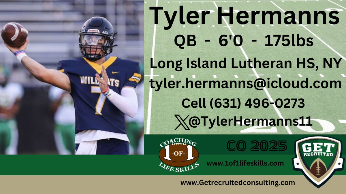 Get Recruited (@get__recruited) on Twitter photo Tyler Hermanns - QB - 6'0, 175lbs - 3.5 GPA - Quick release, athletic, strong, accurate. Long Island Lutheran HS, NY - Profile: app.productiverecruit.com/profile/tyler-… <a href="/TylerHermanns11/">Tyler Hermanns</a> @1of1lifeskills <a href="/MercyhurstFB/">Mercyhurst Football</a> <a href="/LHU_Football/">Lock Haven Football</a> <a href="/KUBearsFootball/">Kutztown Football 🐻</a> <a href="/IUPfootball/">IUP Football</a> <a href="/FootballGannon/">Gannon Football</a> <a href="/EdinboroFB/">Edinboro Football</a> #college Tyler Hermanns - QB - 6'0, 175lbs - 3.5 GPA - Quick release, athletic, strong, accurate. Long Island Lutheran HS, NY - Profile: app.productiverecruit.com/profile/tyler-… <a href="/TylerHermanns11/">Tyler Hermanns</a> @1of1lifeskills <a href="/MercyhurstFB/">Mercyhurst Football</a> <a href="/LHU_Football/">Lock Haven Football</a> <a href="/KUBearsFootball/">Kutztown Football 🐻</a> <a href="/IUPfootball/">IUP Football</a> <a href="/FootballGannon/">Gannon Football</a> <a href="/EdinboroFB/">Edinboro Football</a> #college