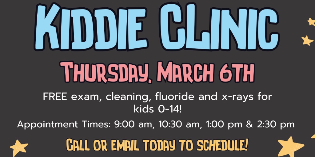 NAU College of Health and Human Services (@nauchhs) on Twitter photo We are encouraging those with children to register for the upcoming Kiddie Clinic hosted by the Dental Hygiene Department! The department hosts this annual event so children can receive FREE services.
Call (928) 523-3500 or email dentalhygiene.clinic@nau.edu to register! We are encouraging those with children to register for the upcoming Kiddie Clinic hosted by the Dental Hygiene Department! The department hosts this annual event so children can receive FREE services.
Call (928) 523-3500 or email dentalhygiene.clinic@nau.edu to register!