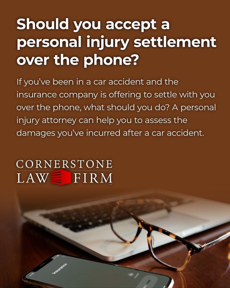 cstonelaw's tweet photo. If you've been in a car accident and insurance is offering you a settlement over the phone, there are some things you should know before accepting. On today's blog, we discuss those considerations. Read it here: https://t.co/7oAZQfXfml https://t.co/3qHW92gSPW