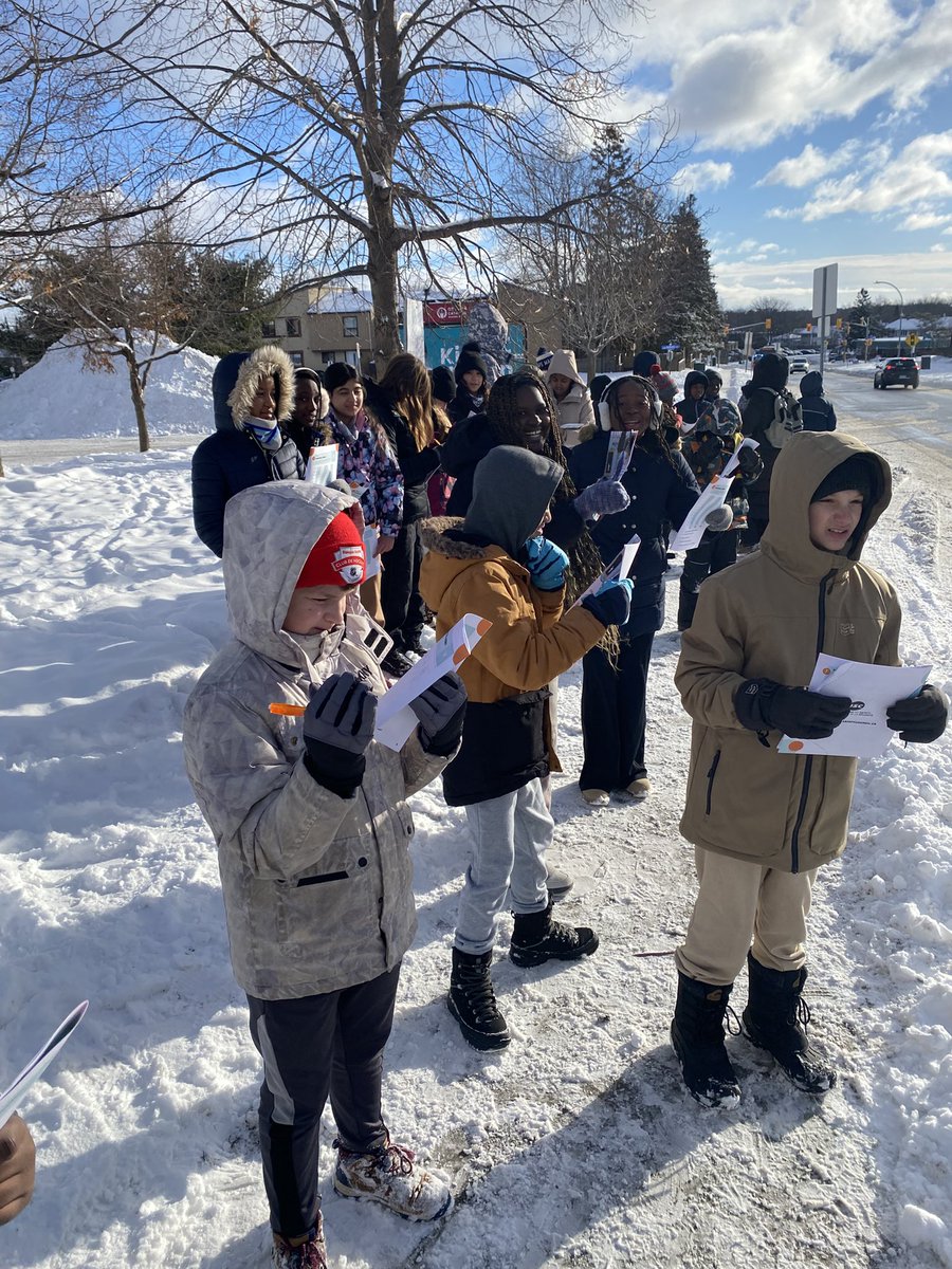 StBrAndreOCSB's tweet photo. Grade 1-6 Ss have been learning about safe walking strategies with #WalkSafe. The grade 6 Ss took it a step further by studying traffic patterns and taking speed readings #SafetyFirstLastAlways https://t.co/FPOf926bdg